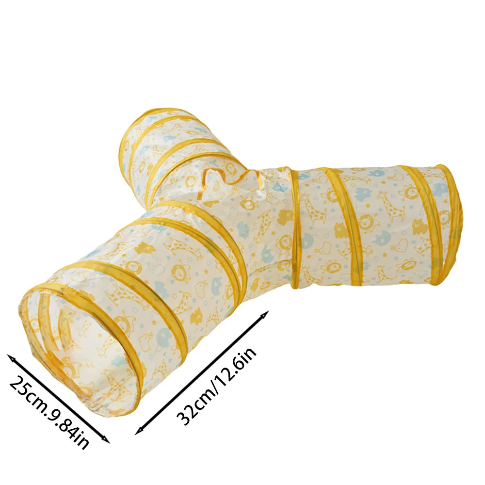 Collapsible Cat Tunnel – Crinkle Play Tube with Dangling Ball Toy