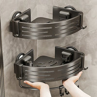 Aluminum Bathroom Storage Shelf – Triangle Basket Wall
