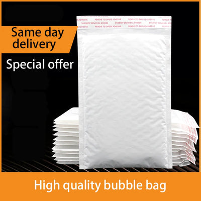 100Pcs White Bubble Envelopes With Bubble Buffering And AntiCollision SelfAdhesive Sealing Strips For Express Packaging