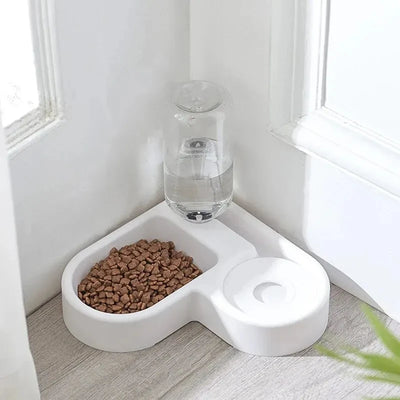 2-in-1 Heart Pet Bowl – Gravity Water & Food Station for Cats and Small Dogs