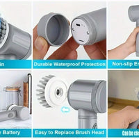 Electric Spin Scrubber – Cordless Bathroom Cleaning Brush with 5 Replaceable Heads for Tile, Tub &amp; Grout