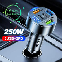 250W Ports Car Charger – Fast Charging Qc3.0