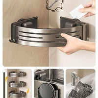 Aluminum Bathroom Storage Shelf – Triangle Basket Wall