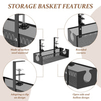 No-Drill Under Desk Cable Tray – Heavy-Duty Steel Clamp-On Cord Organizer