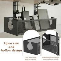 No-Drill Under Desk Cable Tray – Heavy-Duty Steel Clamp-On Cord Organizer