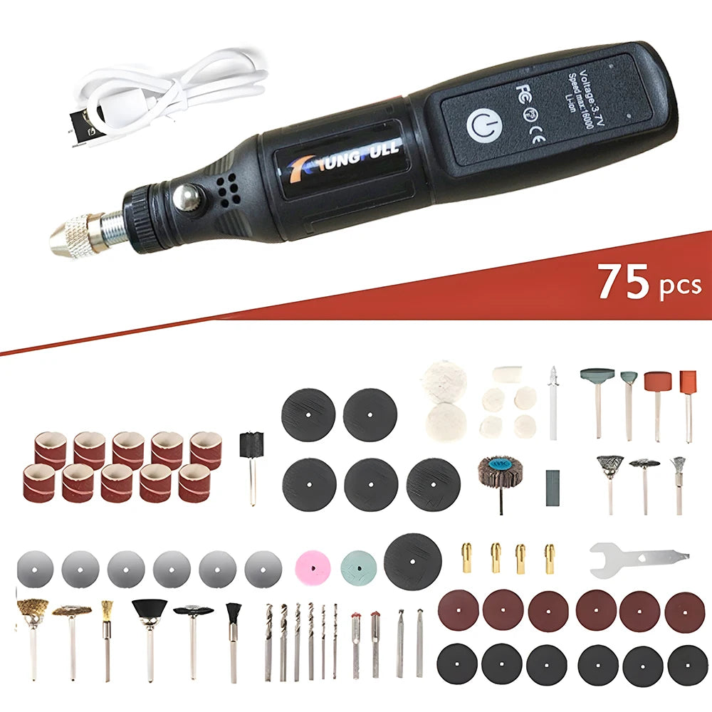 Rotary Tool Kit USB Accessory – Rechargeable Grinder Pen