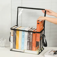 Foldable Transparent Book Storage Box – Waterproof Desk Organizer for Dorm & Home
