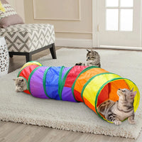 Collapsible Cat Tunnel – Crinkle Play Tube with Dangling Ball Toy