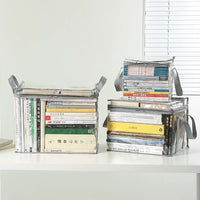 Foldable Transparent Book Storage Box – Waterproof Desk Organizer for Dorm & Home