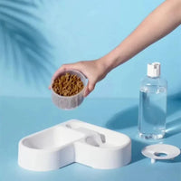 2-in-1 Heart Pet Bowl – Gravity Water & Food Station for Cats and Small Dogs
