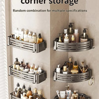 Aluminum Bathroom Storage Shelf – Triangle Basket Wall