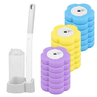 Toilet Brush and Holder Set with Disposable Refills Replacement Head Cleaning Kit Bathroom Cleaning Brush WC Accessories Tool