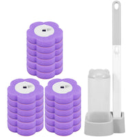 Toilet Brush and Holder Set with Disposable Refills Replacement Head Cleaning Kit Bathroom Cleaning Brush WC Accessories Tool