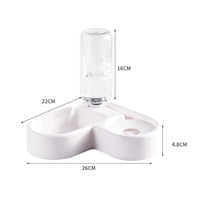 2-in-1 Heart Pet Bowl – Gravity Water & Food Station for Cats and Small Dogs