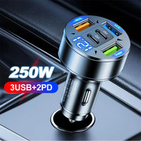 250W Ports Car Charger – Fast Charging Qc3.0