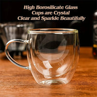Double-walled Borosilicate Glass Coffee – Mug Handle Perfect