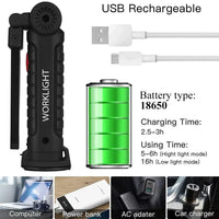 Cob LED Work Light – USB Rechargeable Flashlight
