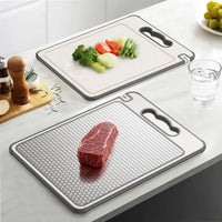Stainless Steel Cutting Board for Kitchen Food-Grade Diamond-Pattern Large Chopping Board Non-Slip Double Sided Cutting Board
