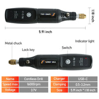 Rotary Tool Kit USB Accessory – Rechargeable Grinder Pen