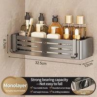 Aluminum Bathroom Storage Shelf – Triangle Basket Wall