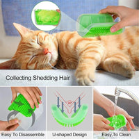 Wall Mount Corner Cat Accessory – Self Groomer Comb
