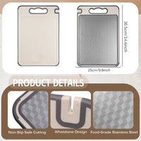 Stainless Steel Cutting Board for Kitchen Food-Grade Diamond-Pattern Large Chopping Board Non-Slip Double Sided Cutting Board