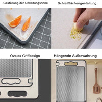 Stainless Steel Cutting Board for Kitchen Food-Grade Diamond-Pattern Large Chopping Board Non-Slip Double Sided Cutting Board