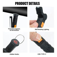 Cob LED Flashlight USB Accessory – Rechargeable Work Light