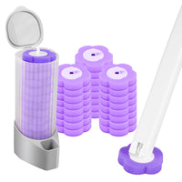 Toilet Brush and Holder Set with Disposable Refills Replacement Head Cleaning Kit Bathroom Cleaning Brush WC Accessories Tool