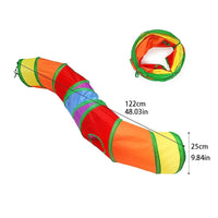 Collapsible Cat Tunnel – Crinkle Play Tube with Dangling Ball Toy