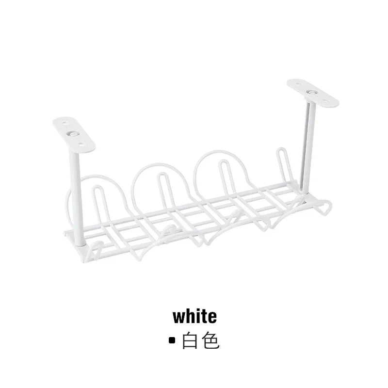 Under Desk Cable Management Tray – Power Strip & Cord Organizer