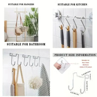 Silver Metal Seamless Hooks – Kitchens Bathrooms Wardrobes