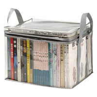 Foldable Transparent Book Storage Box – Waterproof Desk Organizer for Dorm & Home