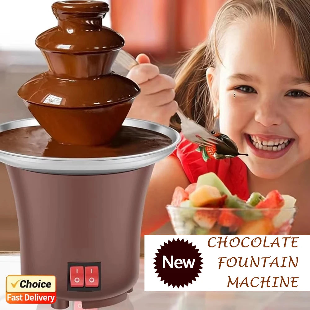 3-Tier Mini Chocolate Fountain – Electric Fondue Machine for Parties (10 oz)