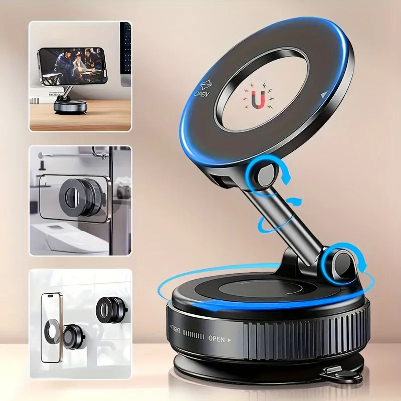 Foldable Magnetic Car Phone Holder – N52 Magnet 360