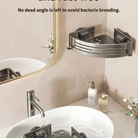 Aluminum Bathroom Storage Shelf – Triangle Basket Wall