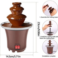 3-Tier Mini Chocolate Fountain – Electric Fondue Machine for Parties (10 oz)