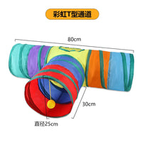 Collapsible Cat Tunnel – Crinkle Play Tube with Dangling Ball Toy