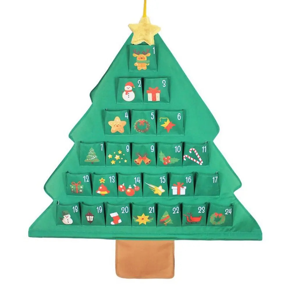 Hanging Christmas Tree Pocket Organizer – 41" DIY Advent Calendar & Treat Display