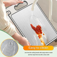 Stainless Steel Cutting Board for Kitchen Food-Grade Diamond-Pattern Large Chopping Board Non-Slip Double Sided Cutting Board
