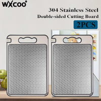 Stainless Steel Cutting Board for Kitchen Food-Grade Diamond-Pattern Large Chopping Board Non-Slip Double Sided Cutting Board