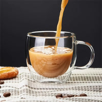 Double-walled Borosilicate Glass Coffee – Mug Handle Perfect
