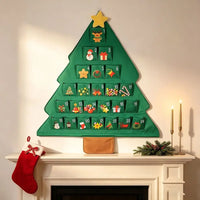 Hanging Christmas Tree Pocket Organizer – 41" DIY Advent Calendar & Treat Display
