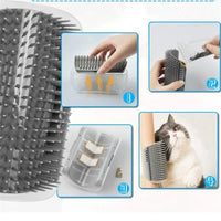 Wall Mount Corner Cat Accessory – Self Groomer Comb