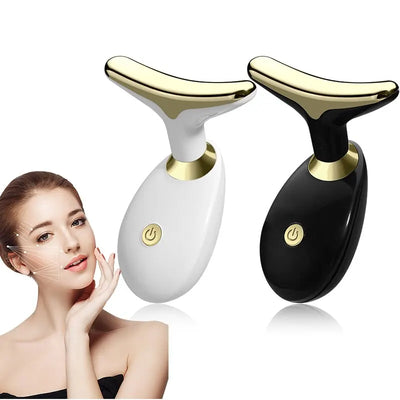 Electric Face & Neck Massager – Lifting and Firming Beauty Device (White/Black)
