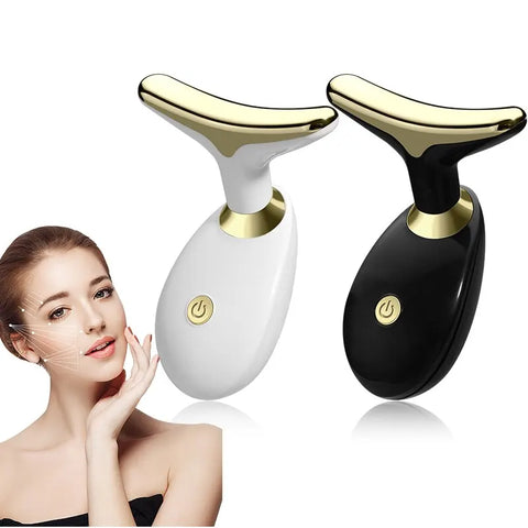 Electric Face & Neck Massager – Lifting and Firming Beauty Device (White/Black)