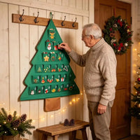 Hanging Christmas Tree Pocket Organizer – 41" DIY Advent Calendar & Treat Display
