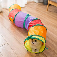 Collapsible Cat Tunnel – Crinkle Play Tube with Dangling Ball Toy