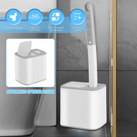 Toilet Brush and Holder Set with Disposable Refills Replacement Head Cleaning Kit Bathroom Cleaning Brush WC Accessories Tool