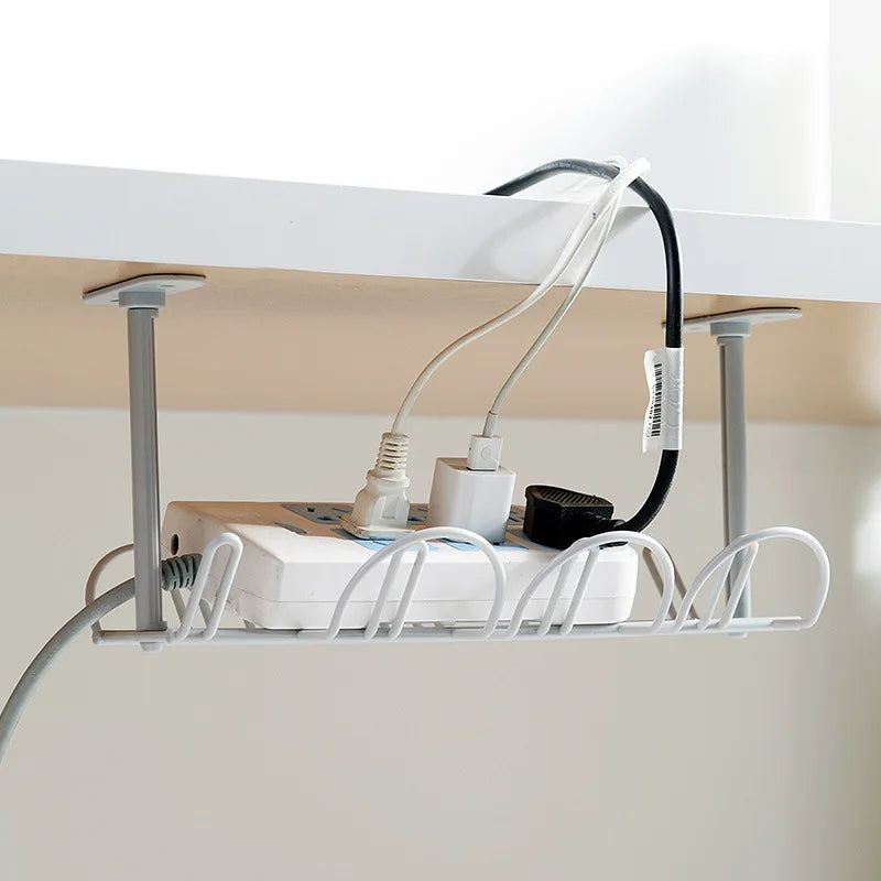 Under Desk Cable Management Tray – Power Strip & Cord Organizer